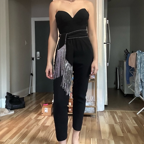 Tarik Ediz Anje Tulum Black Jumpsuit Size 2 Pageant Fun Fashion - Picture 2 of 2